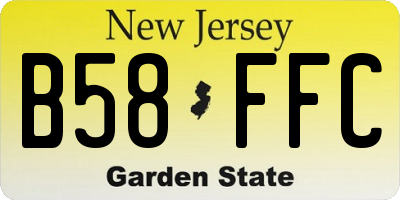 NJ license plate B58FFC