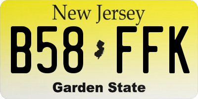 NJ license plate B58FFK