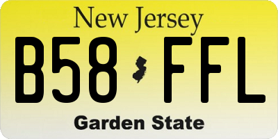 NJ license plate B58FFL