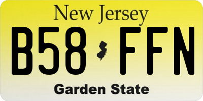 NJ license plate B58FFN