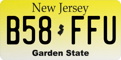 NJ license plate B58FFU