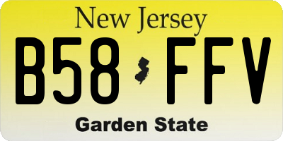 NJ license plate B58FFV