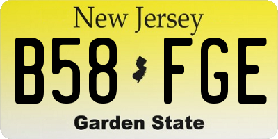 NJ license plate B58FGE