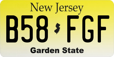 NJ license plate B58FGF