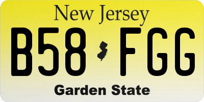 NJ license plate B58FGG