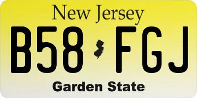 NJ license plate B58FGJ