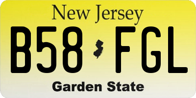 NJ license plate B58FGL