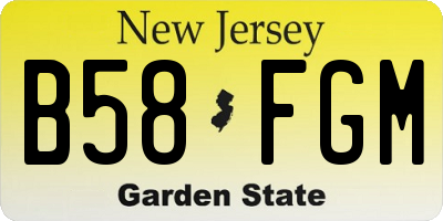 NJ license plate B58FGM