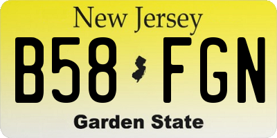 NJ license plate B58FGN