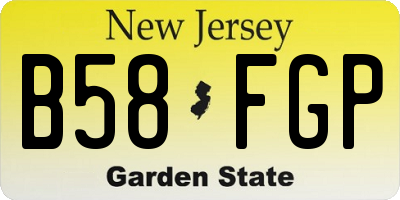 NJ license plate B58FGP