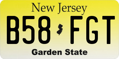 NJ license plate B58FGT