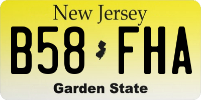NJ license plate B58FHA