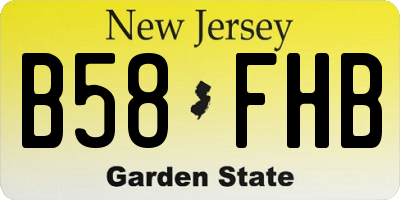 NJ license plate B58FHB