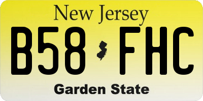 NJ license plate B58FHC