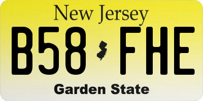 NJ license plate B58FHE