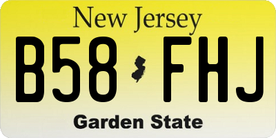 NJ license plate B58FHJ