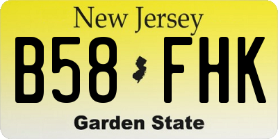 NJ license plate B58FHK