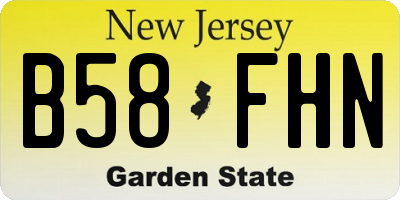 NJ license plate B58FHN