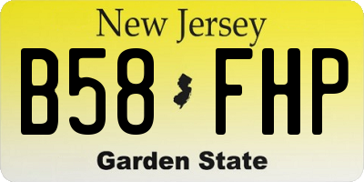 NJ license plate B58FHP