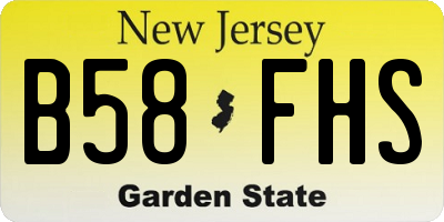 NJ license plate B58FHS