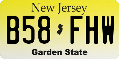 NJ license plate B58FHW