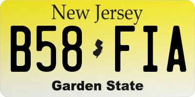 NJ license plate B58FIA