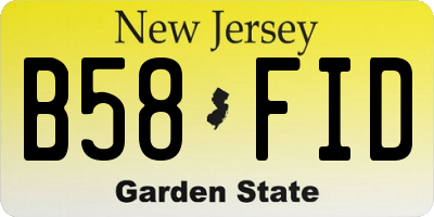 NJ license plate B58FID