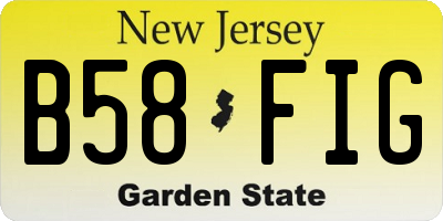 NJ license plate B58FIG