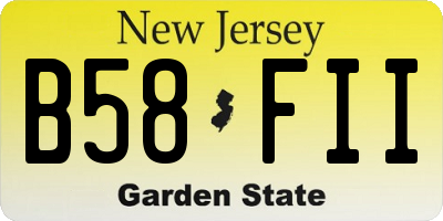 NJ license plate B58FII