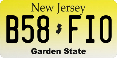 NJ license plate B58FIO