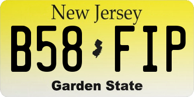 NJ license plate B58FIP