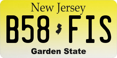 NJ license plate B58FIS