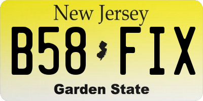 NJ license plate B58FIX