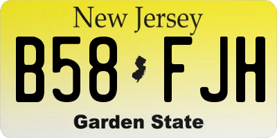 NJ license plate B58FJH