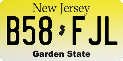 NJ license plate B58FJL