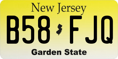 NJ license plate B58FJQ