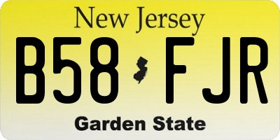 NJ license plate B58FJR
