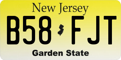 NJ license plate B58FJT
