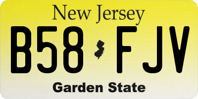 NJ license plate B58FJV