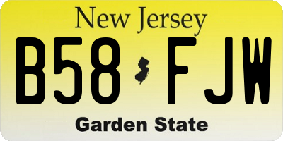 NJ license plate B58FJW