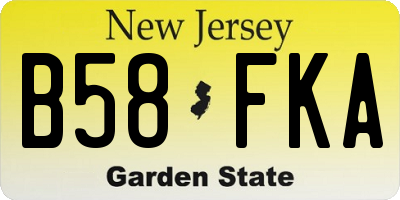 NJ license plate B58FKA