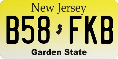 NJ license plate B58FKB
