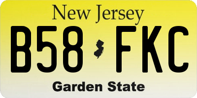 NJ license plate B58FKC