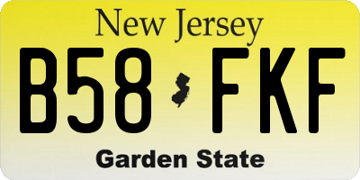 NJ license plate B58FKF