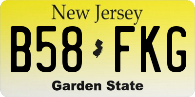 NJ license plate B58FKG
