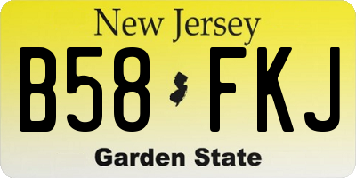 NJ license plate B58FKJ