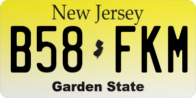 NJ license plate B58FKM