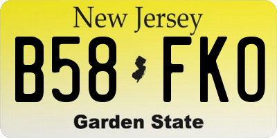 NJ license plate B58FKO