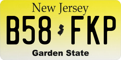 NJ license plate B58FKP