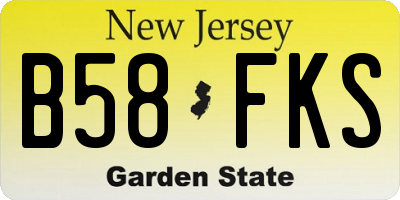 NJ license plate B58FKS
